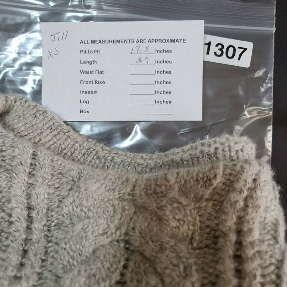 J. Jill Womens Pullover Sweater Ivory Long Sleeve Crew Neck Cable Knit XS - Picture 4 of 6